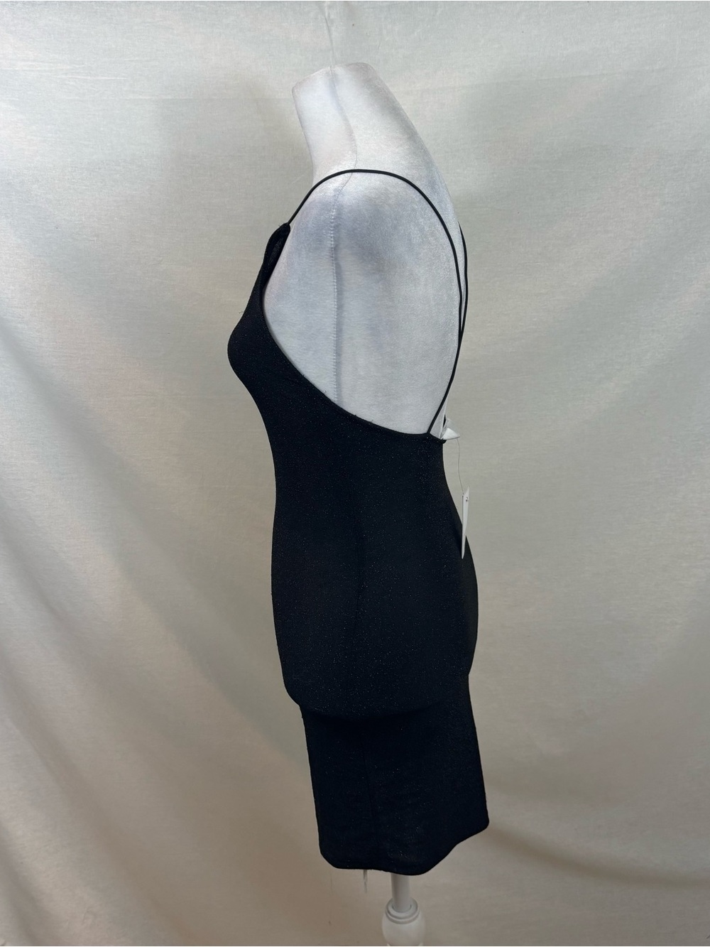 Brand new with Tags Elodie Brand Black and Silver Open Back Mini Dress Small - Picture 5 of 11